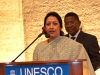 Shama addressing dignitaries, Ministers and Ambassadors at UNESCO, Paris on the 13th September 2011